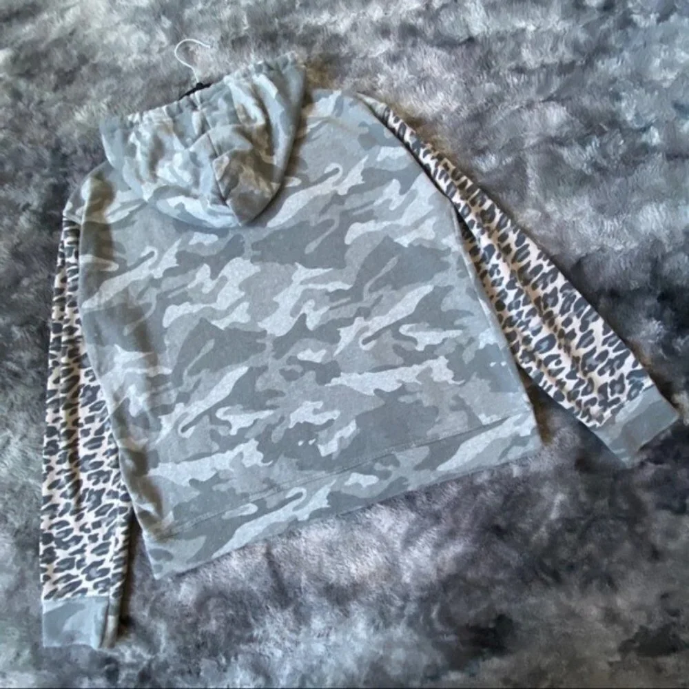 Vintage Havana Mixed Print Camo Leopard Hoodie